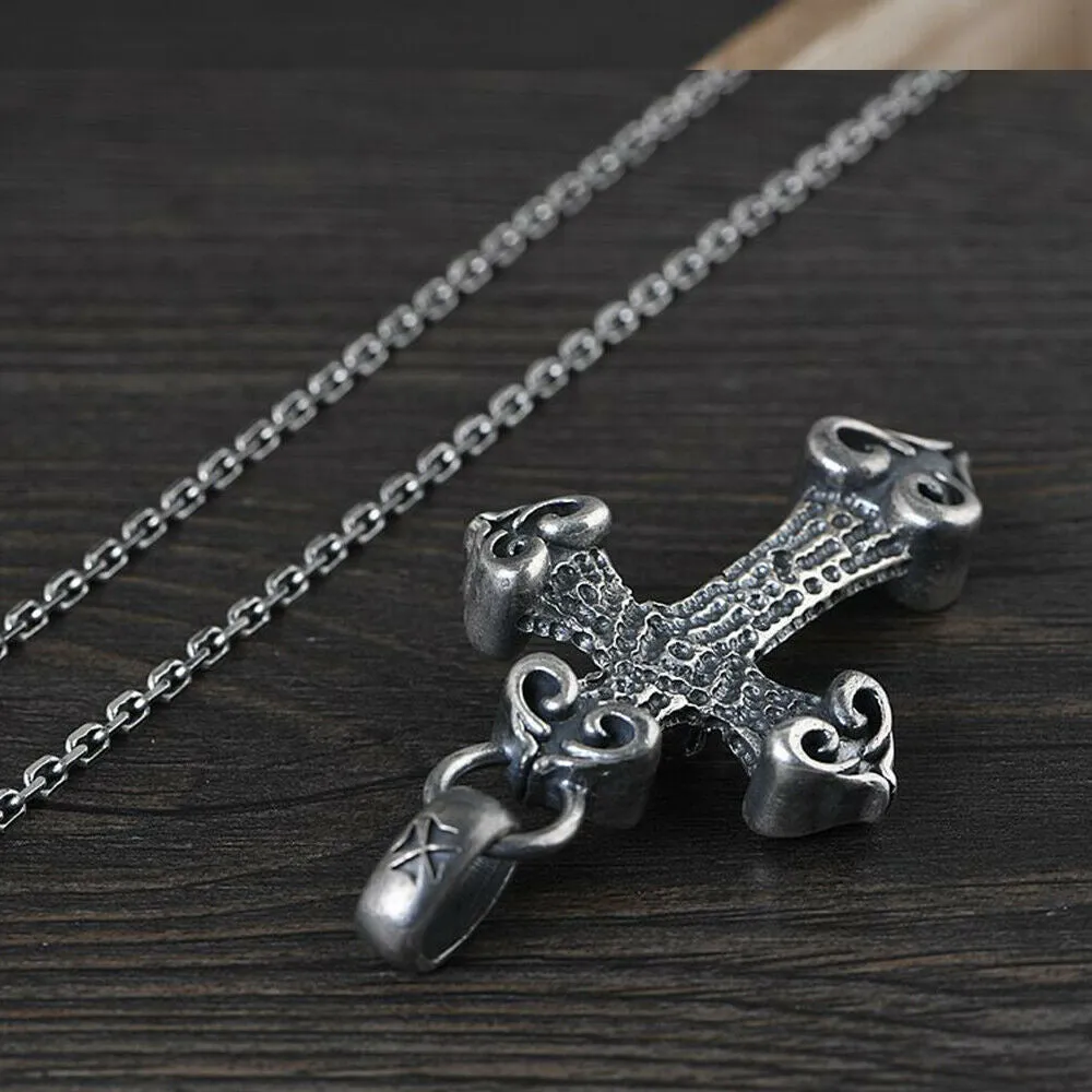 Real Solid 925 Sterling Silver Pendants Huge Heavy Cross Skull Heart Men Hiphop Jewelry
