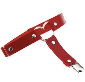 Red PU Leather Heart Garter