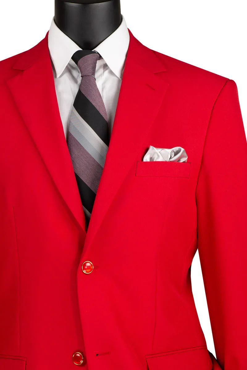 Regular Fit 2 Button Business Blazer (Red) Z-2PP