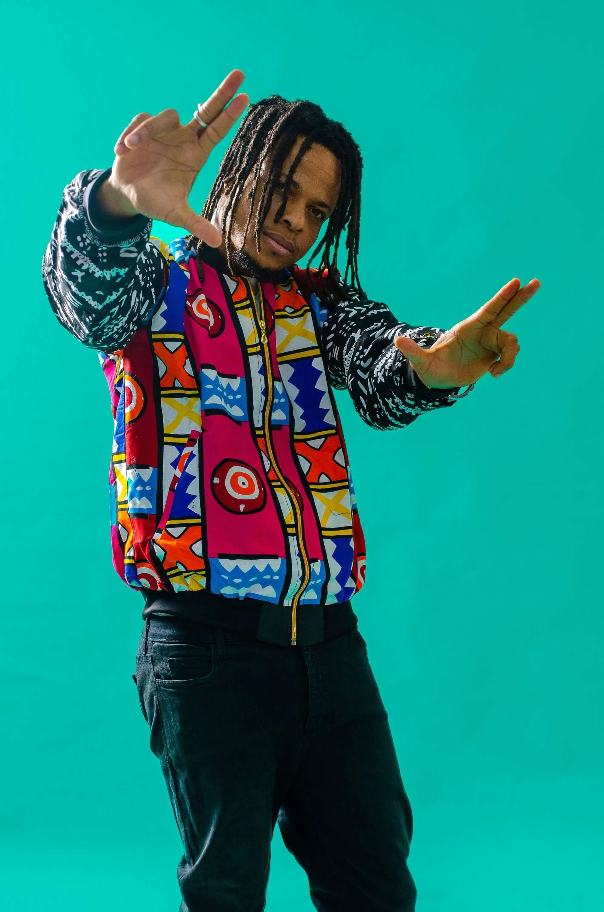 Retro Raver African Print Bomber Jacket
