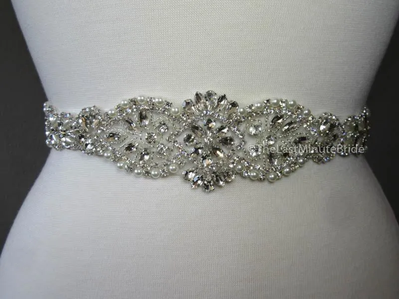 Rhinestone & Pearl Beaded Belt Style: Geneva