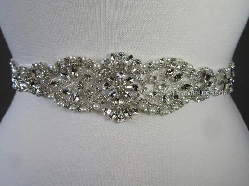 Rhinestone & Pearl Beaded Belt Style: Geneva