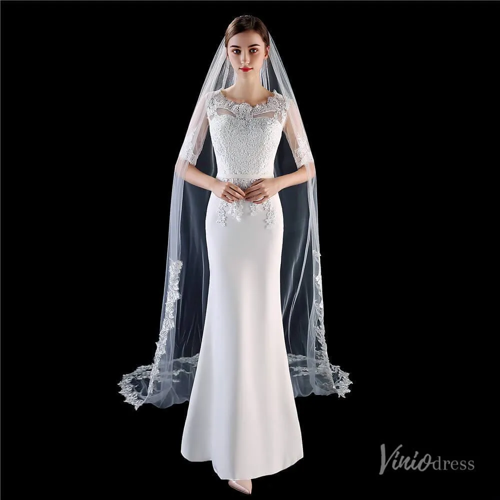 Roycebridal 1 Tier Lace Cathedral Veil Viniodress TS1916
