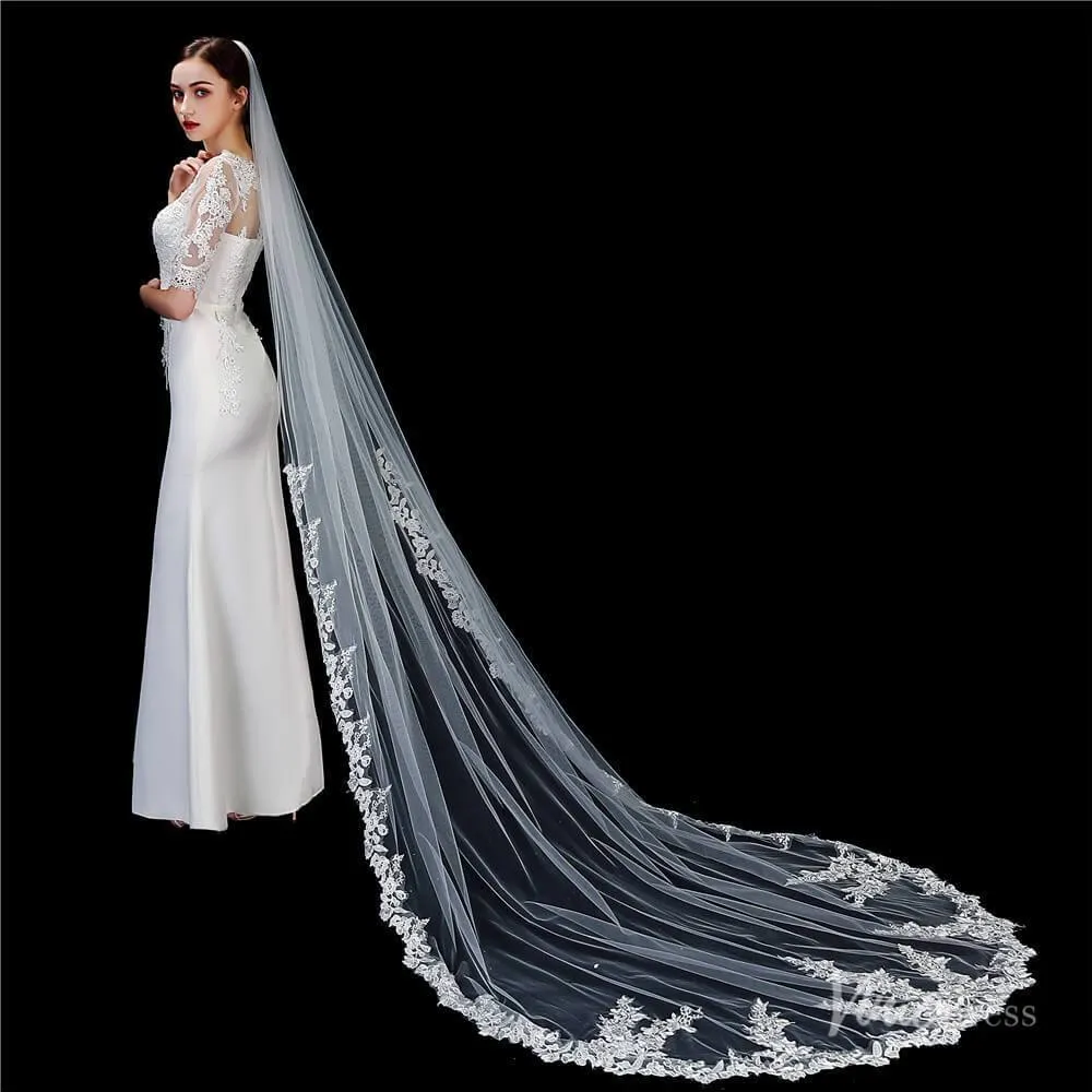 Roycebridal 1 Tier Lace Cathedral Veil Viniodress TS1916