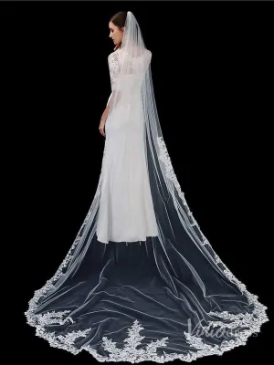 Roycebridal 1 Tier Lace Cathedral Veil Viniodress TS1916