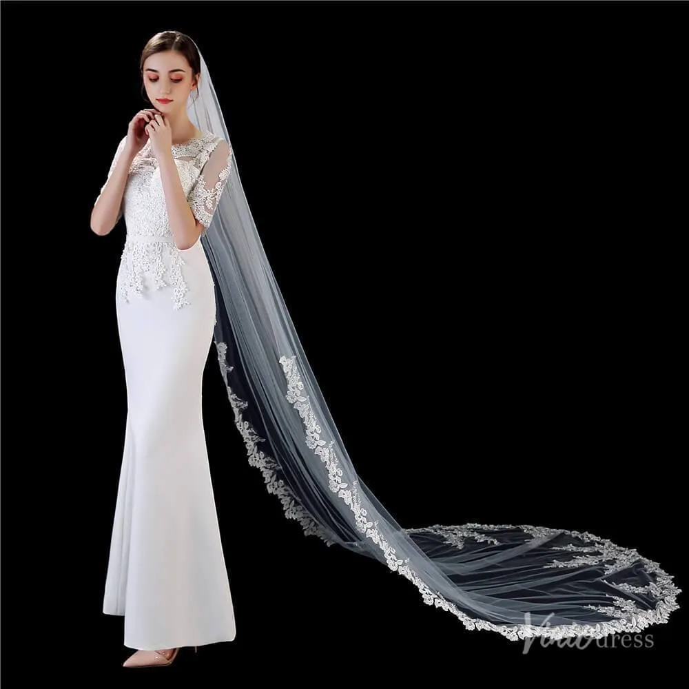 Roycebridal 1 Tier Lace Cathedral Veil Viniodress TS1916