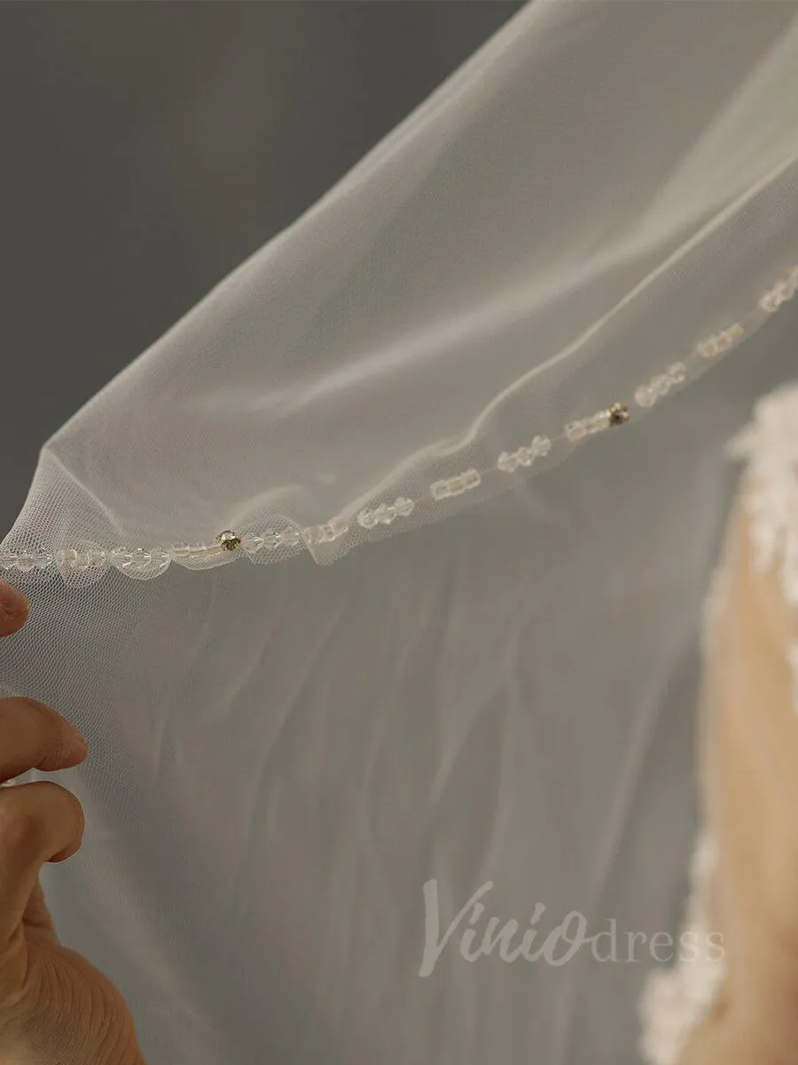 Roycebridal Beaded Wedding Veils Bridal Accessories AC1014