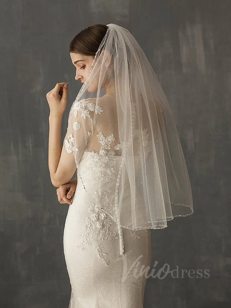 Roycebridal Beaded Wedding Veils Bridal Accessories AC1014