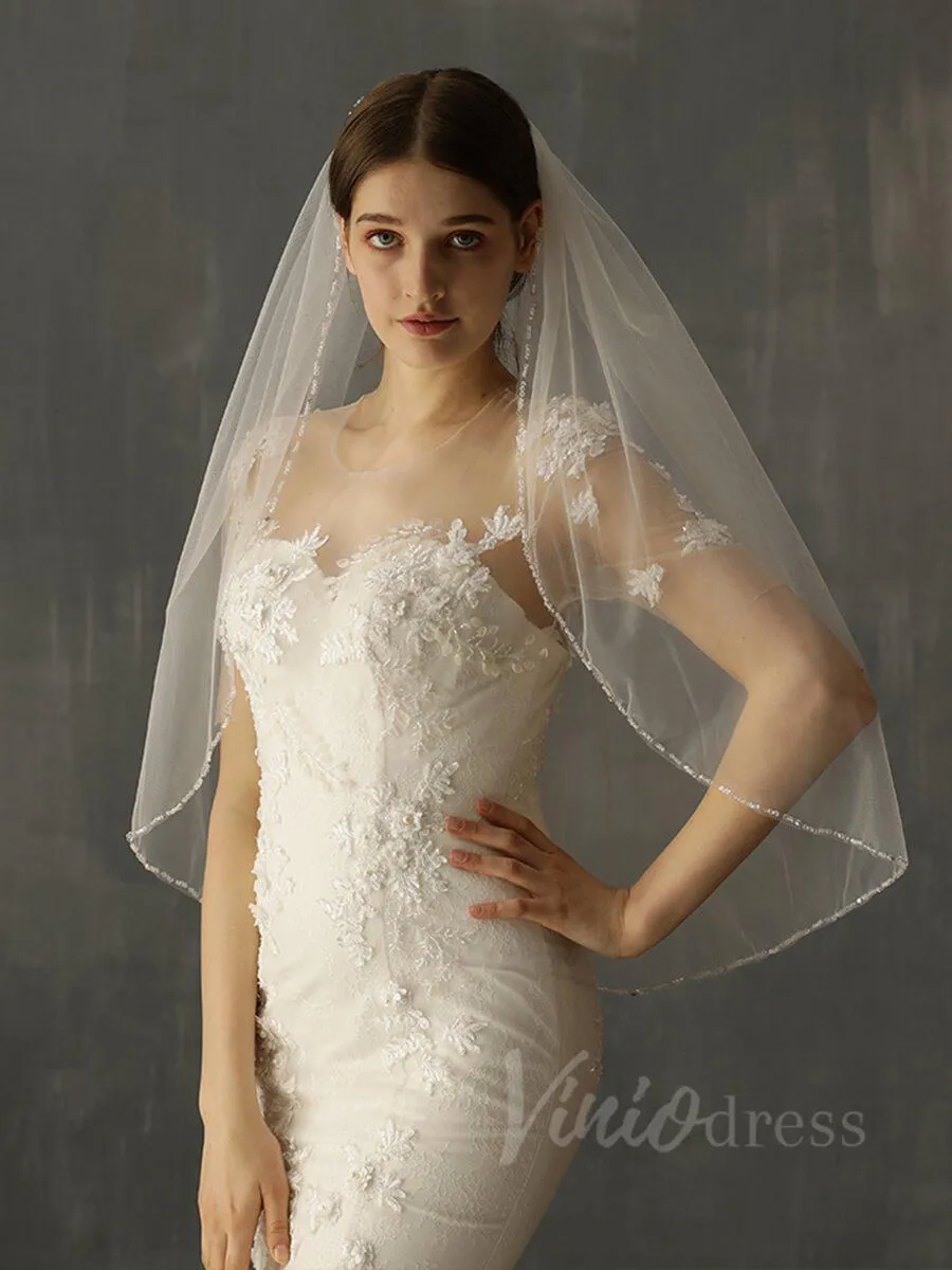 Roycebridal Beaded Wedding Veils Bridal Accessories AC1014