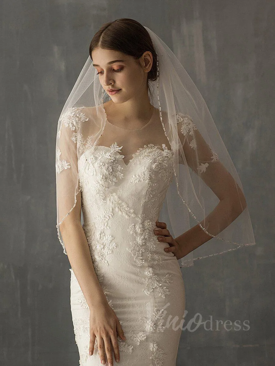 Roycebridal Beaded Wedding Veils Bridal Accessories AC1014