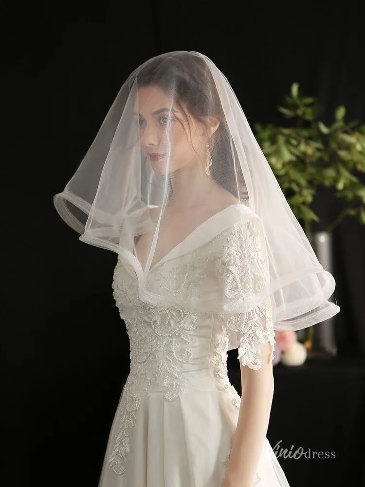 Roycebridal Elbow Length Tulle Bridal Blusher Veils AC1294