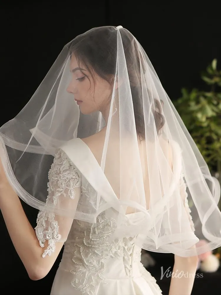 Roycebridal Elbow Length Tulle Bridal Blusher Veils AC1294