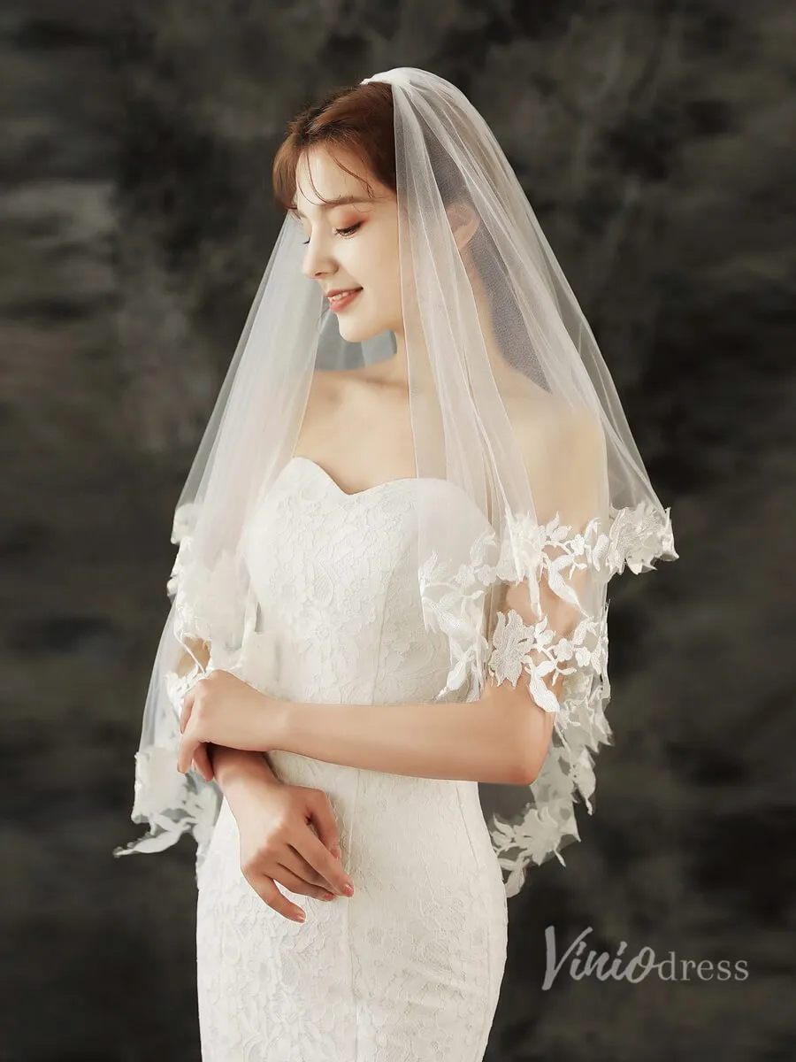 Roycebridal Fingertip Length Blusher Veil Viniodress