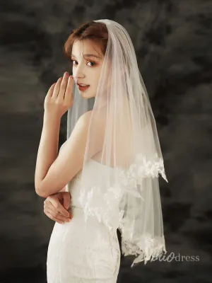 Roycebridal Fingertip Length Blusher Veil Viniodress