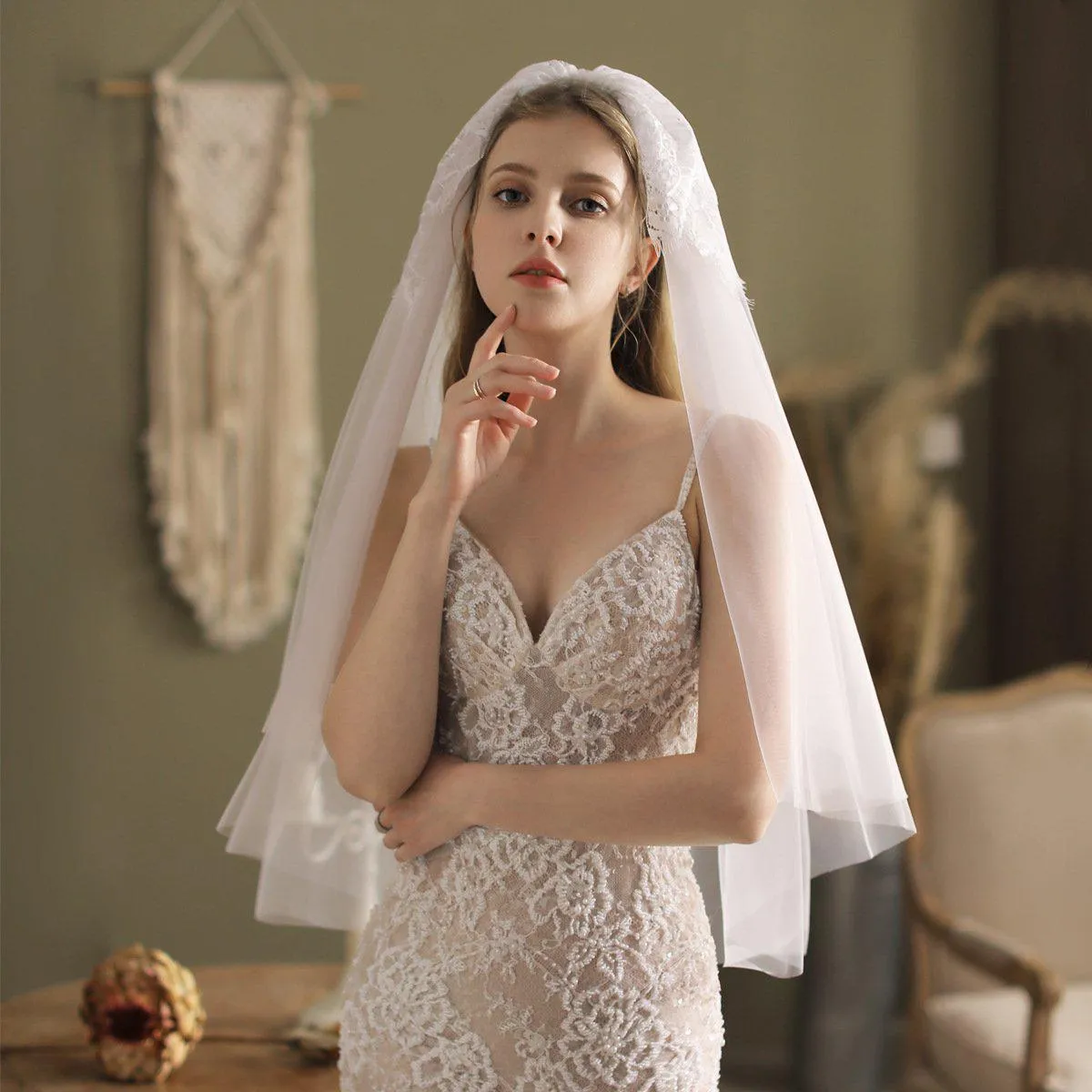 Roycebridal Hip Length Bridal Veil VINIODRESS