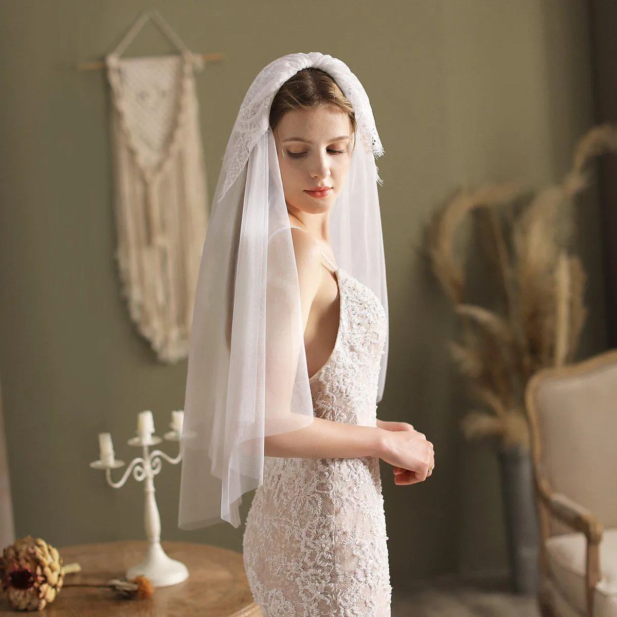 Roycebridal Hip Length Bridal Veil VINIODRESS