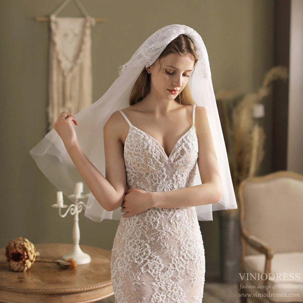 Roycebridal Hip Length Bridal Veil VINIODRESS
