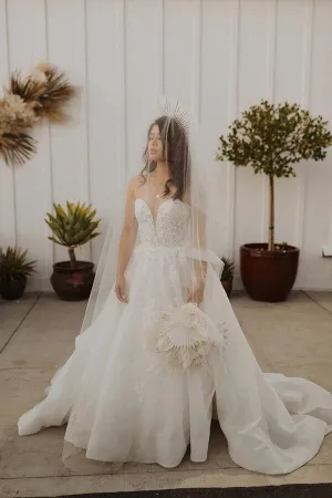 Roycebridal Ivory Ball Gown Strapless Sweetheart Lace Appliques Wedding Dresses, MW958