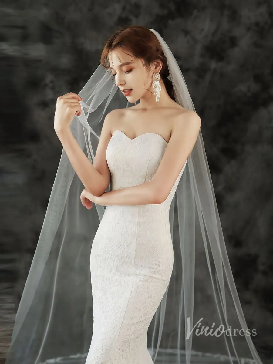 Roycebridal Lace Appliqued 1 Tier Cathedral Veil Viniodress TS1911