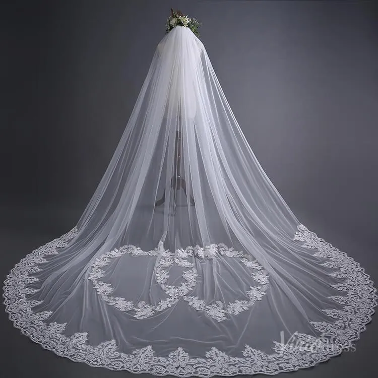 Roycebridal Lace Appliqued Cathedral Veil Viniodress TS17139