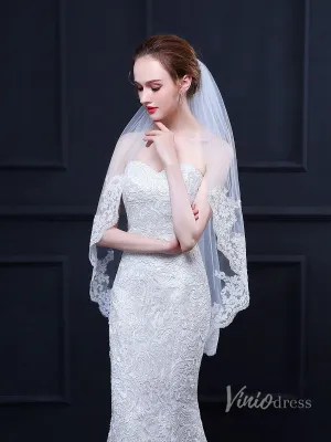 Roycebridal Lace Appliqued Short Veil Viniodress TS18020