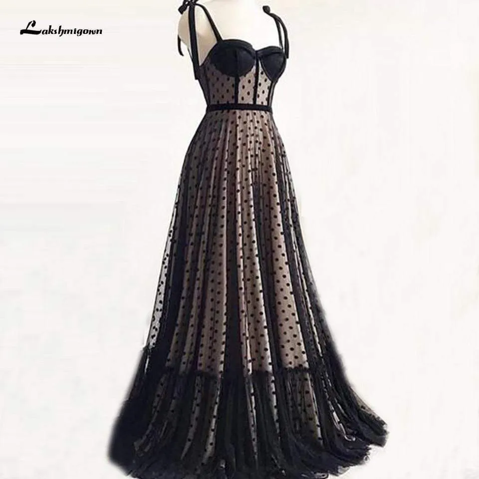 Roycebridal Lakshmigown Gothic Black Wedding Dress Corset Lace Up Back