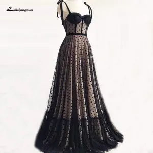 Roycebridal Lakshmigown Gothic Black Wedding Dress Corset Lace Up Back