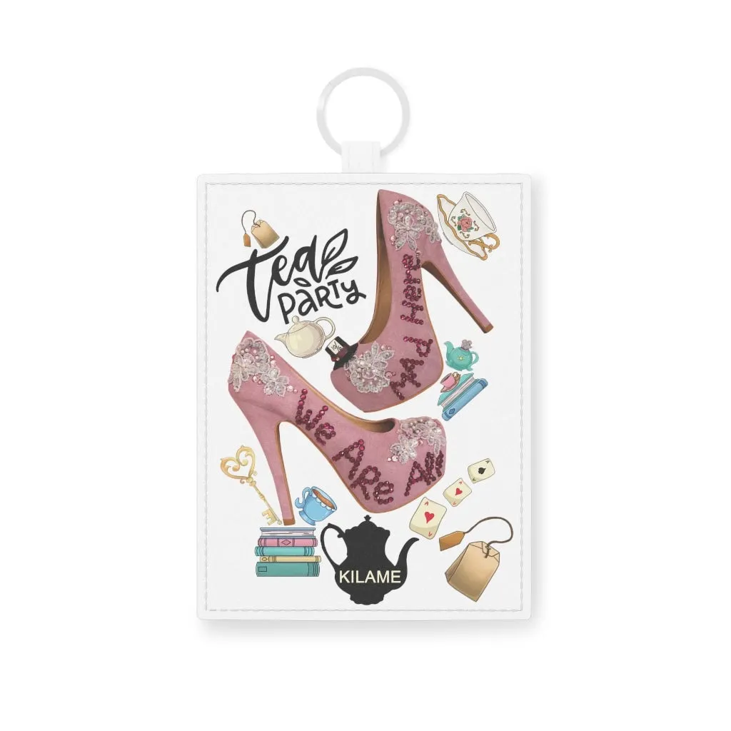 Saffiano Leather Card Holder 'Tea Party'