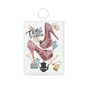 Saffiano Leather Card Holder 'Tea Party'