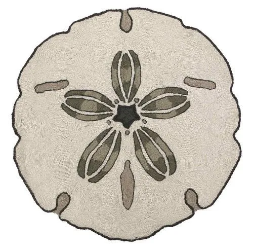 Sand Dollar Shaped Hook Rug- Accent