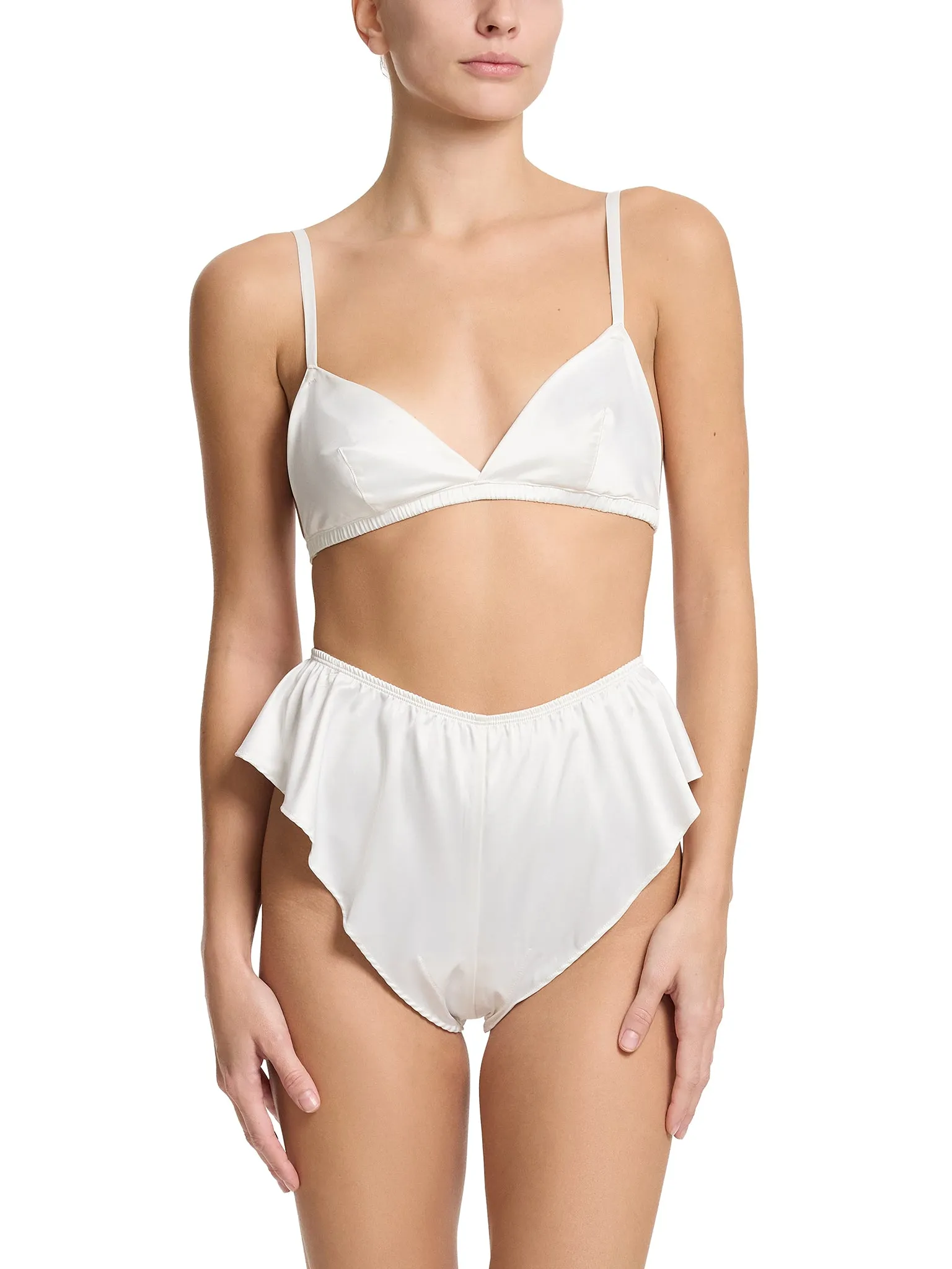 Satin Sleep Fashion Bralette Light Ivory
