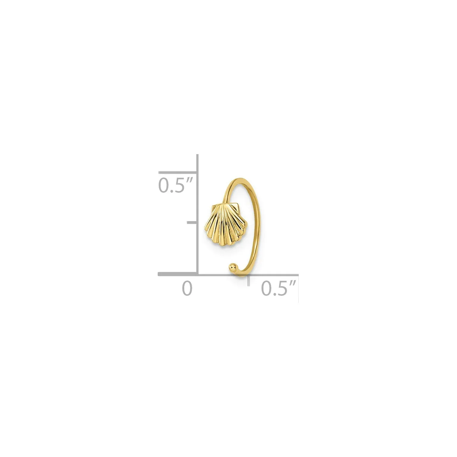 Scallop Shell Ear Cuff (14K)