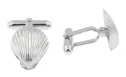 Sea Shell Cufflinks in Sterling Silver
