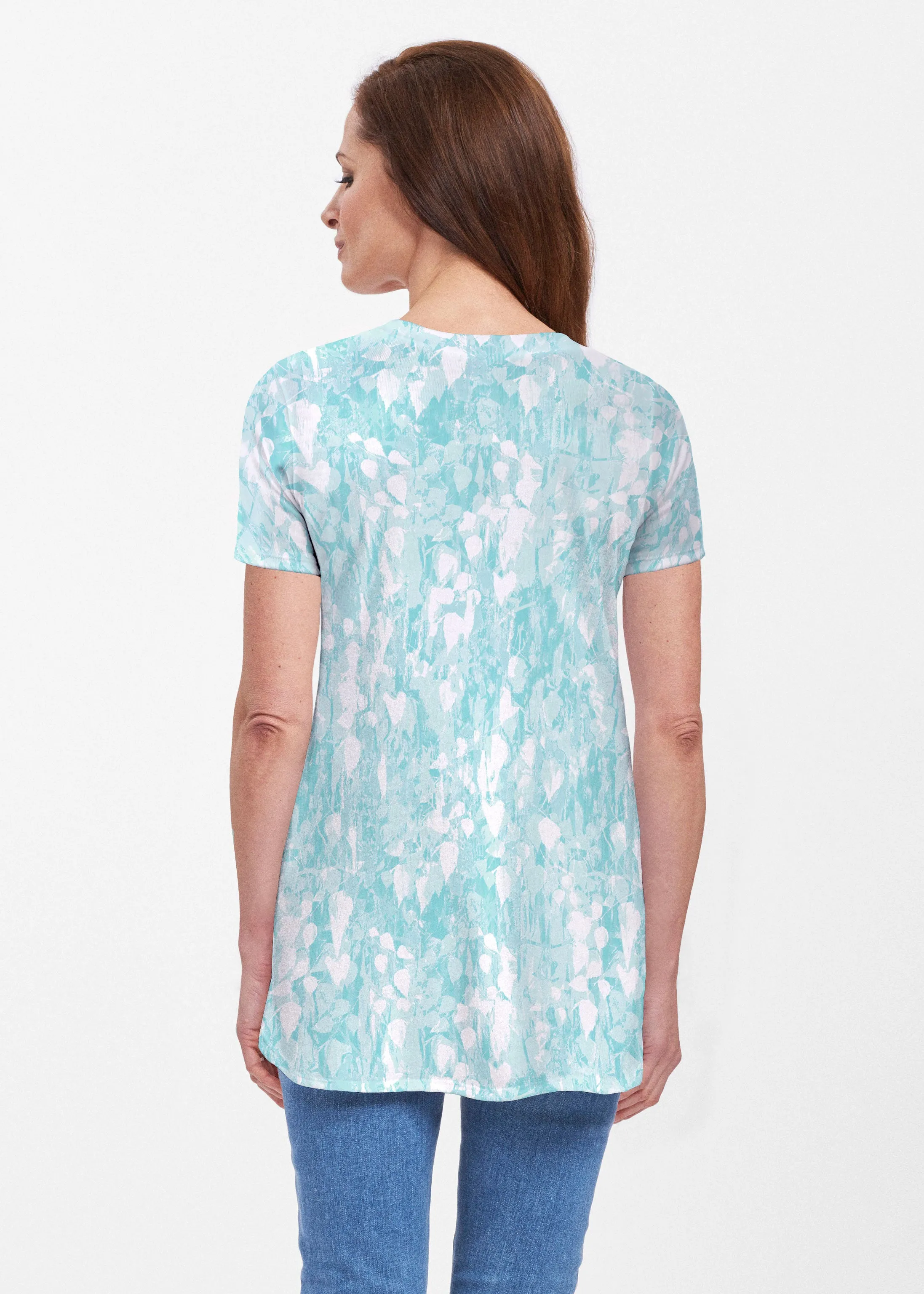 Shadow Aqua (7914) ~ Short Sleeve Butterknit tunic