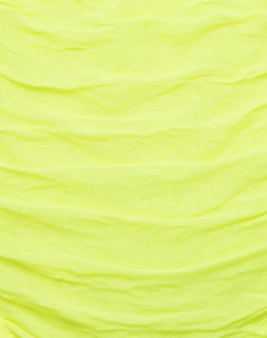 Shani Bikini Bottom in 80's Crinkle Sour Lime
