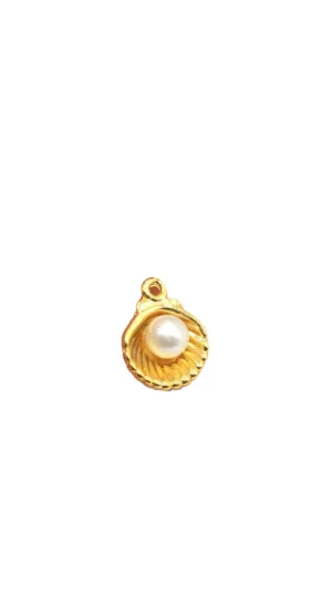 Shell and pearl charm