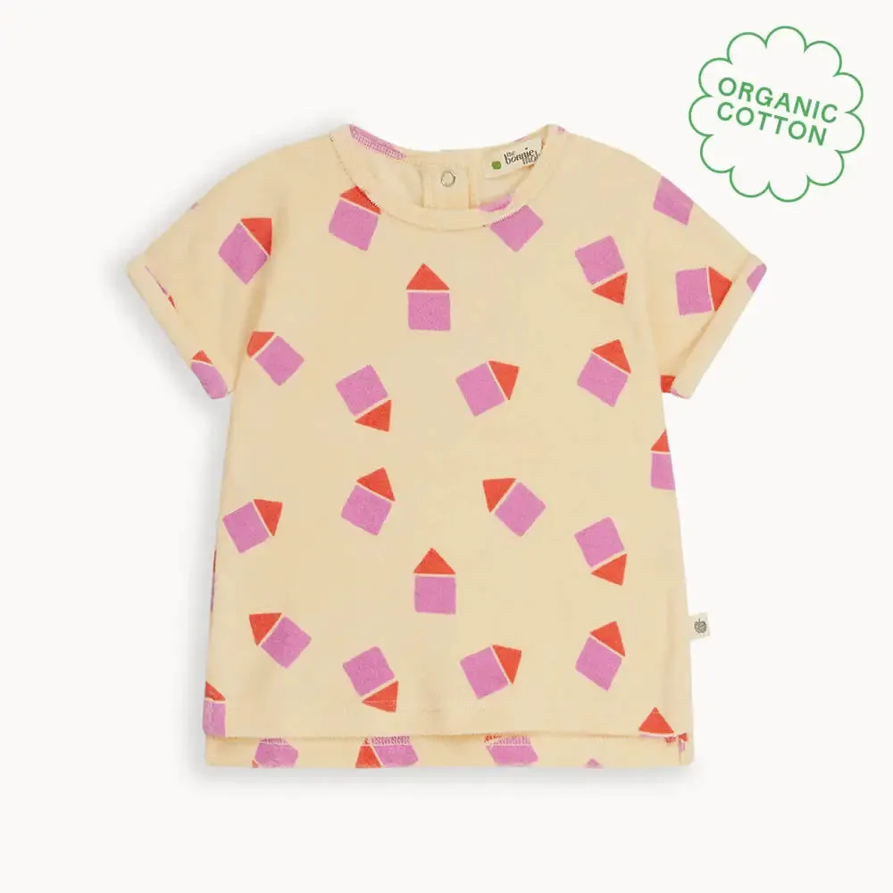 Shell - Pink Beach Hut Towelling T-Shirt