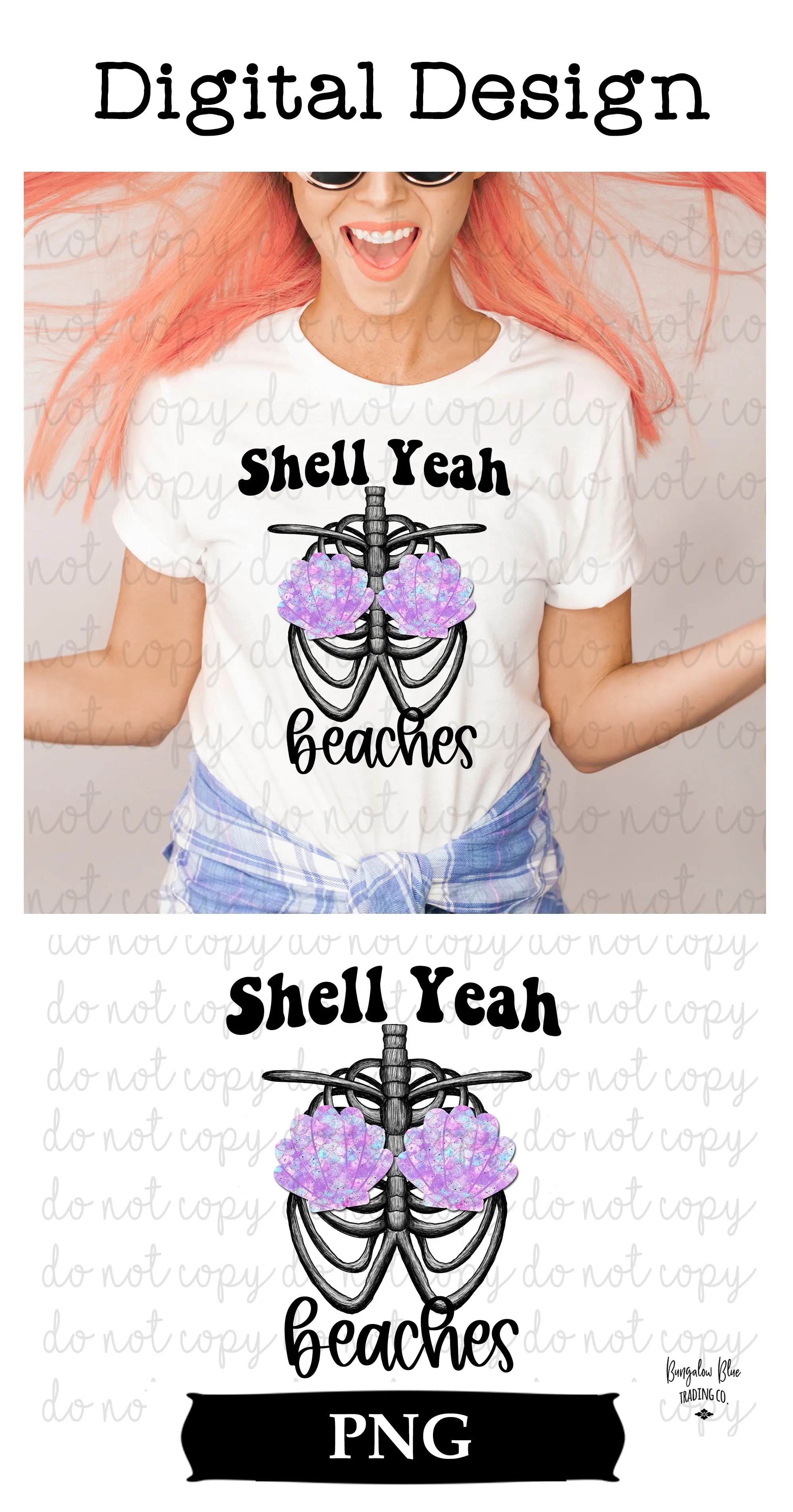 Shell Yeah Beaches Skellie Ribcage Digital Design Download
