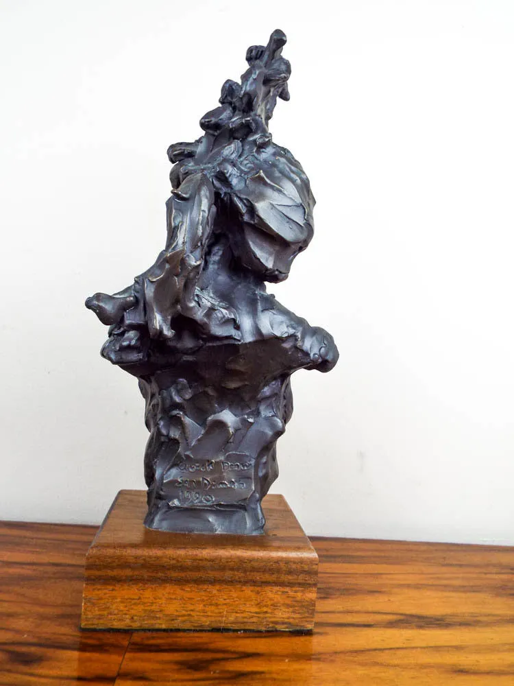 Signed Bronze Female Bust Sculpture by  Peter M Fillerup