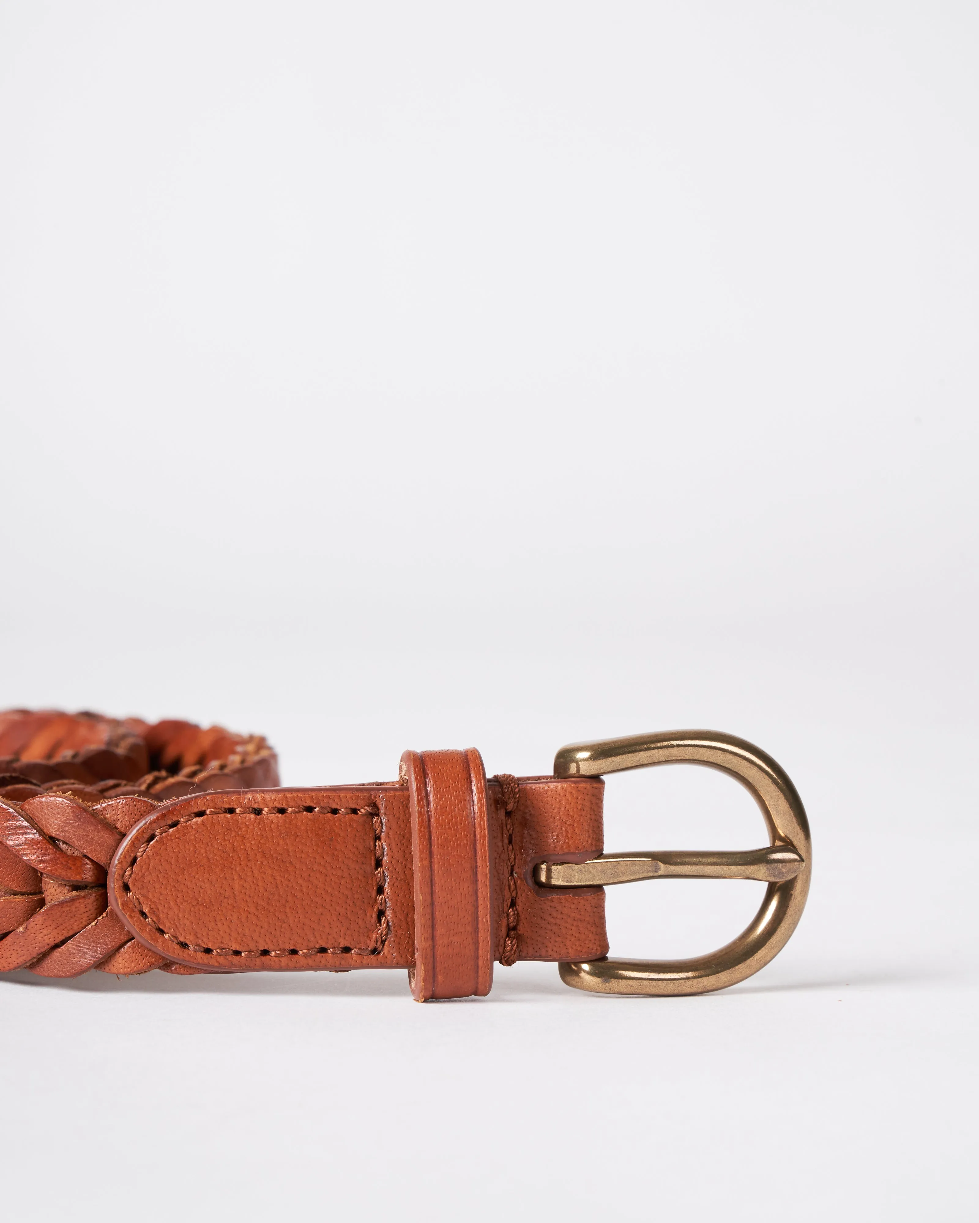 single link belt - tan leather