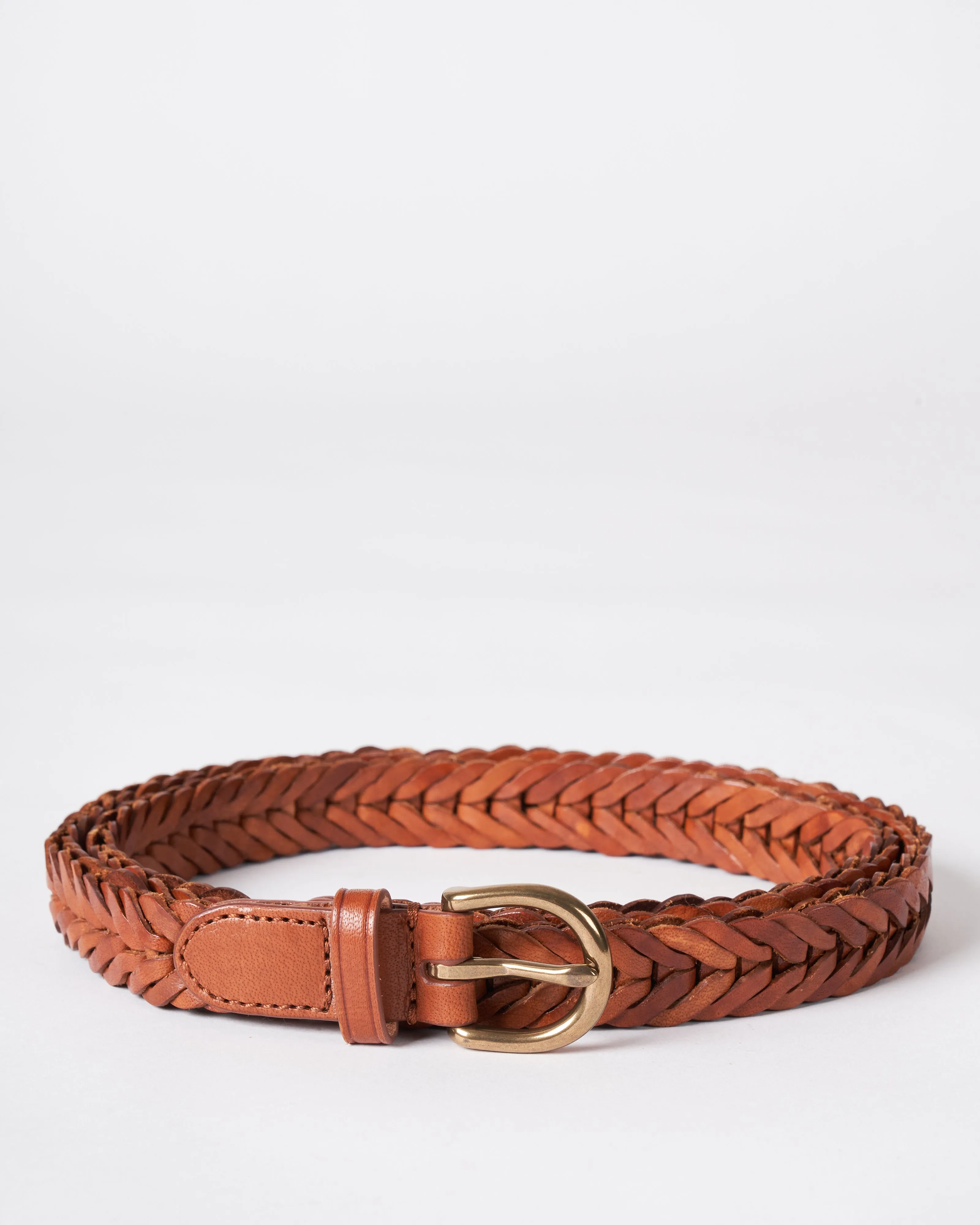 single link belt - tan leather