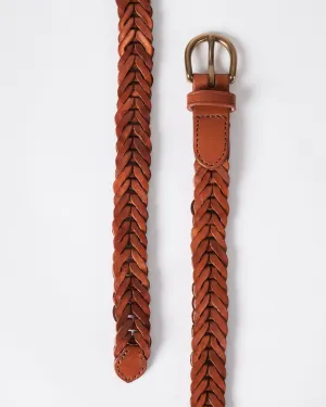 single link belt - tan leather