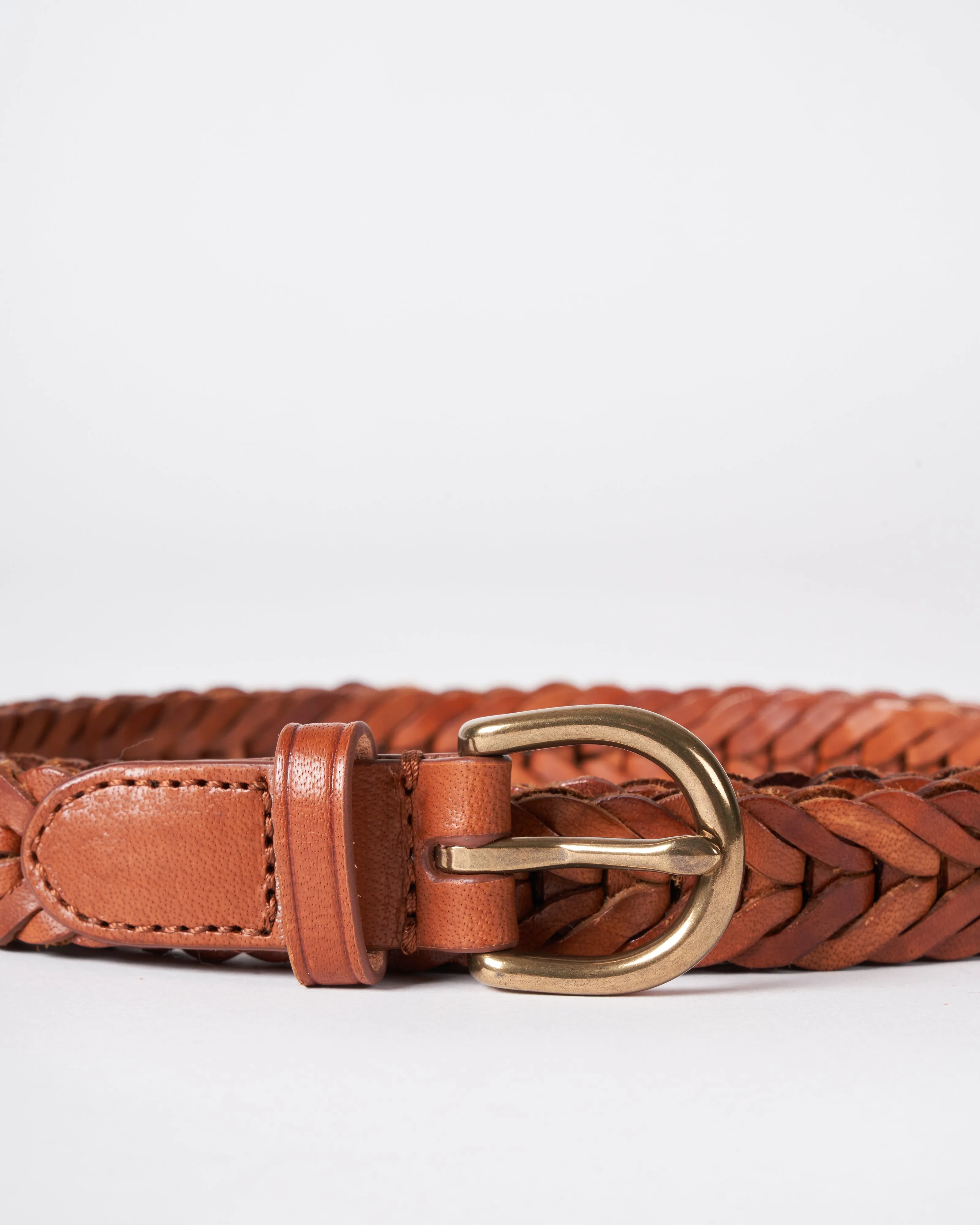 single link belt - tan leather