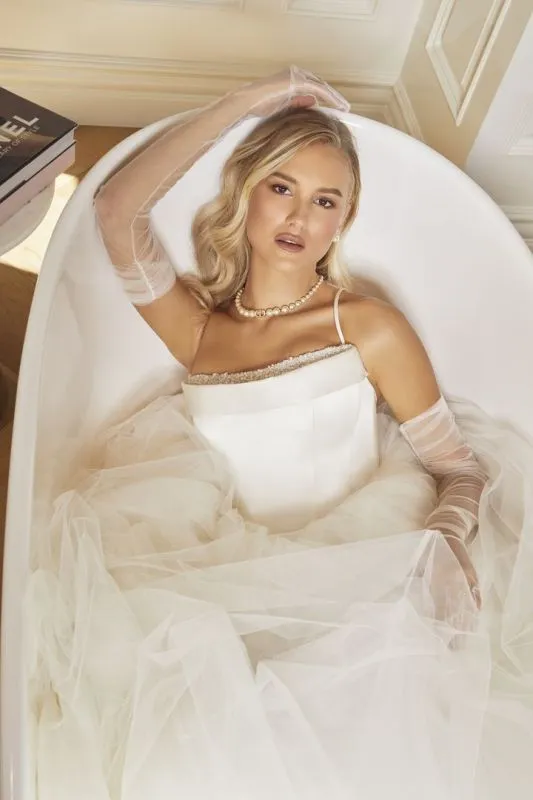 Size 12 Casablanca 2567 Hepburn Ivory Gown