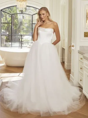 Size 12 Casablanca 2567 Hepburn Ivory Gown
