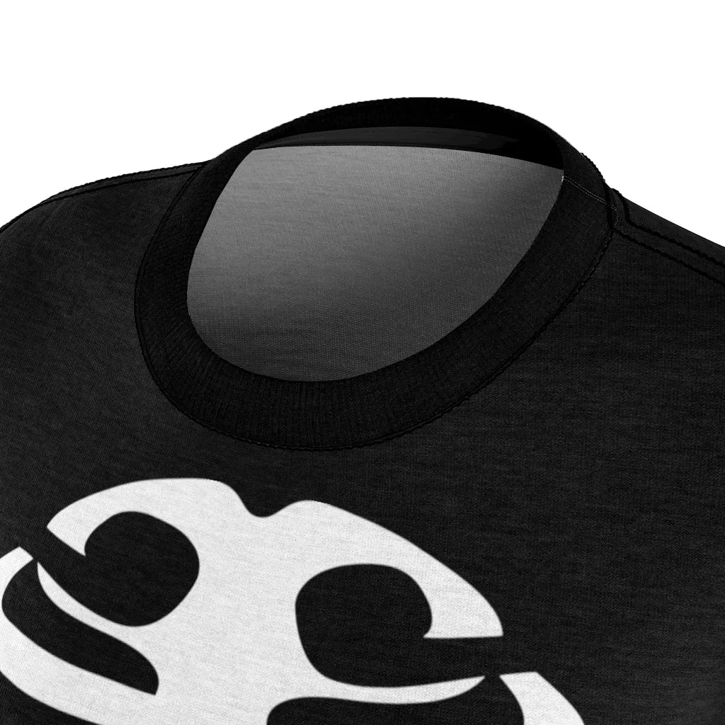 Skeleton Ribs on Black Women's T-Shirt With Skull Sleeves