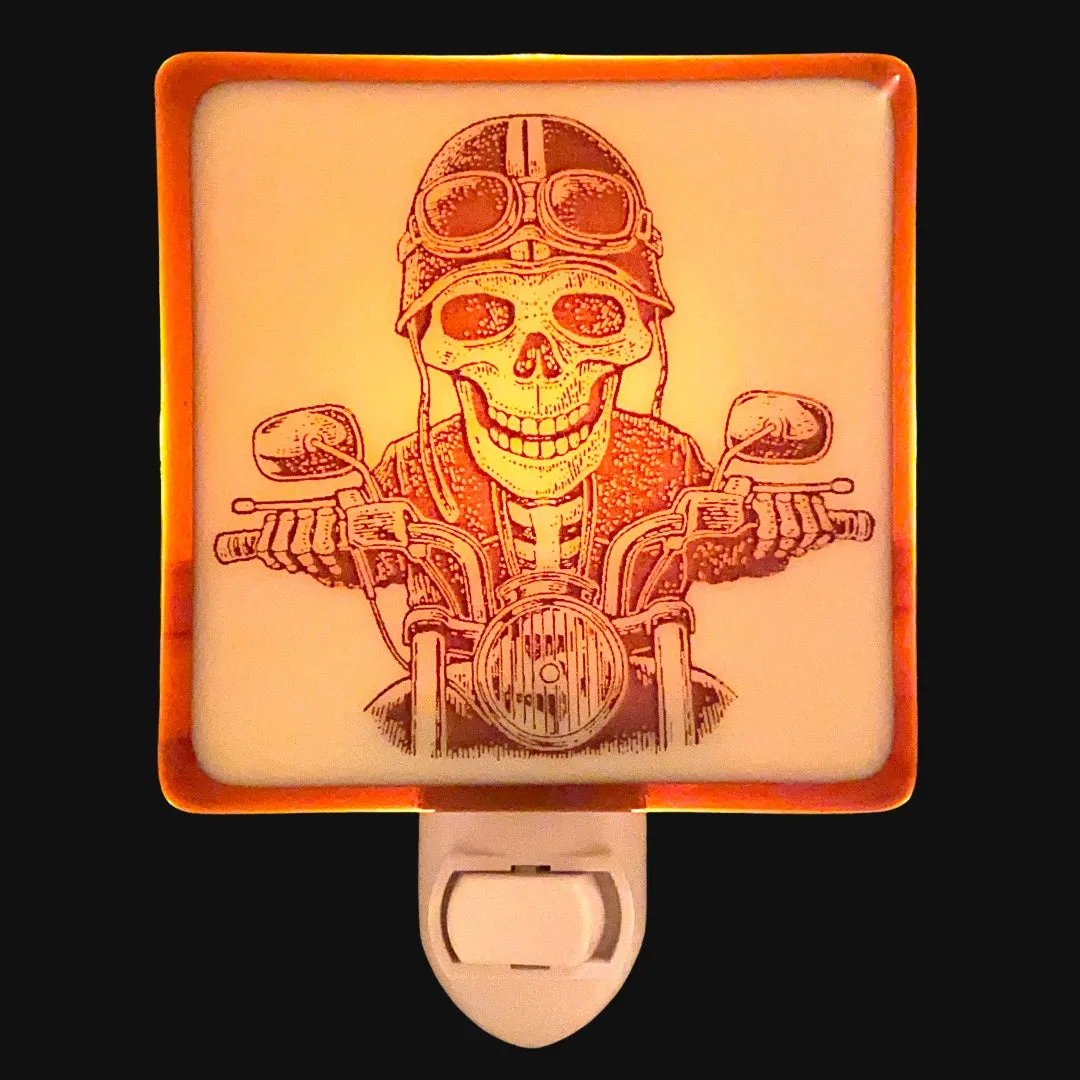 Skeleton Riding Motorcycle Night Light