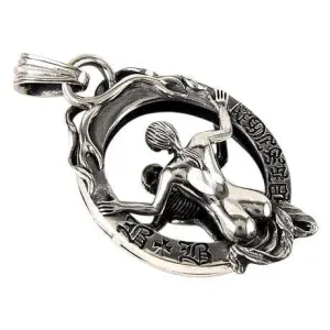 Skeleton Skull Ghost Mirror Sterling Silver Pendant