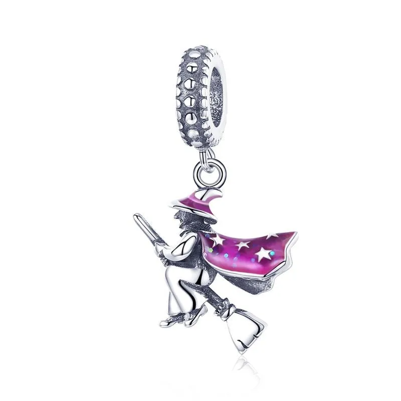 Skeleton Witch & Pumpkin Enamel Charms