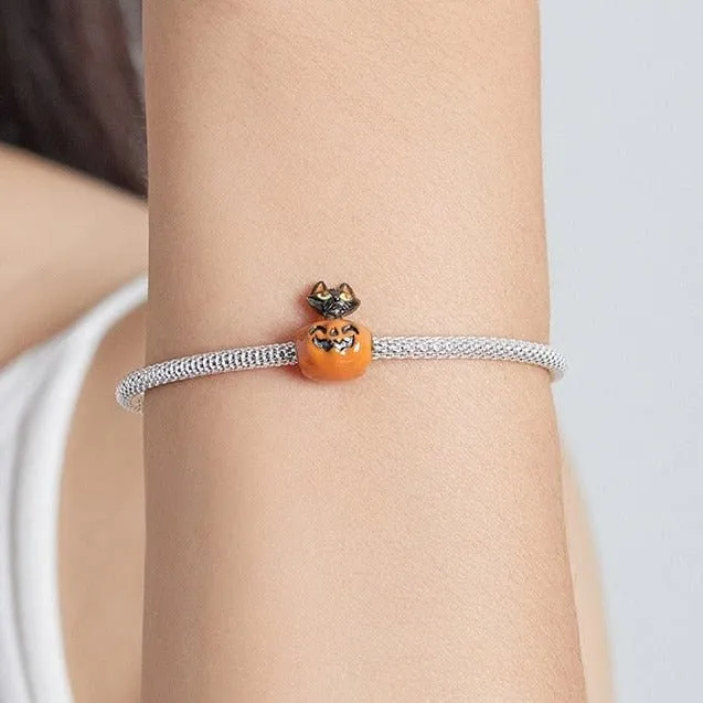 Skeleton Witch & Pumpkin Enamel Charms